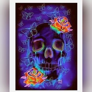Butterfly skull 8 1/2"x11" Wall Art